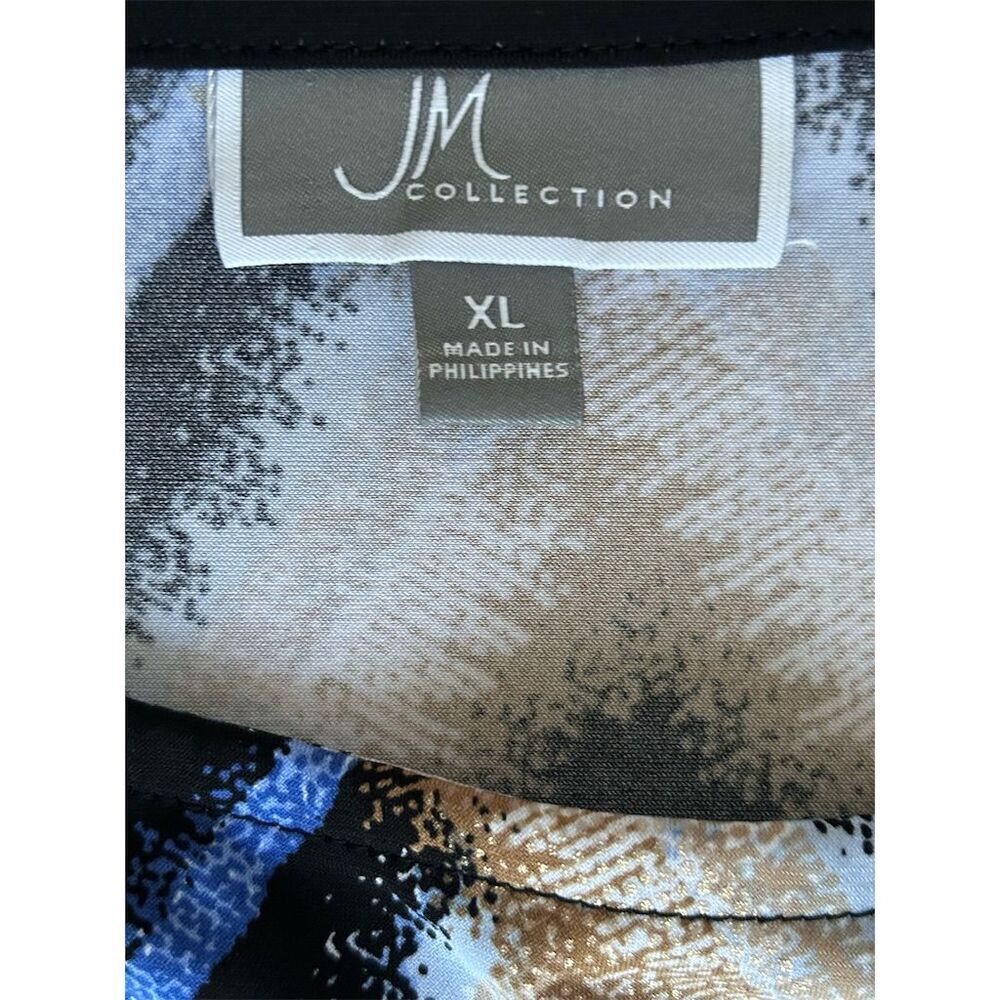 JM Collection Women's XL Geometric Print Tunic Top 3/4 Sleeve Multicolor - Picture 3 of 9
